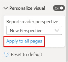 Áp dụng cho tất cả các trang cho phép áp dụng cài đặt Phối cảnh cho tất cả các trang có trong báo cáo