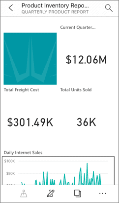 Báo cáo của Power BI Report Server hỗ trợ tất cả các chức năng cơ bản trong ứng dụng Power BI dành cho thiết bị di động