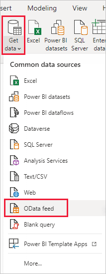 Bước 1: Kết nối với dữ liệu OData feed trong Power BI desktop