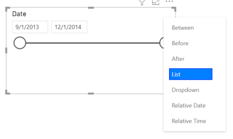 Power BI tự động tạo bộ cắt phạm vi số