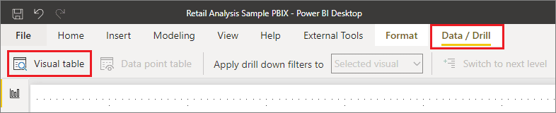 Sử dụng bảng trực quan trong Power BI