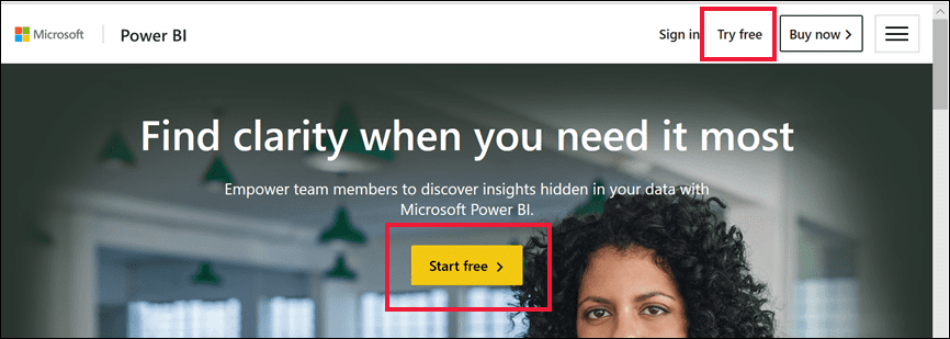 Bước 1: Cách đăng ký Power BI Service