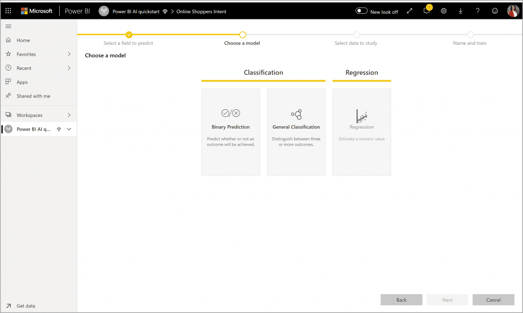 machine learning trên Power BI