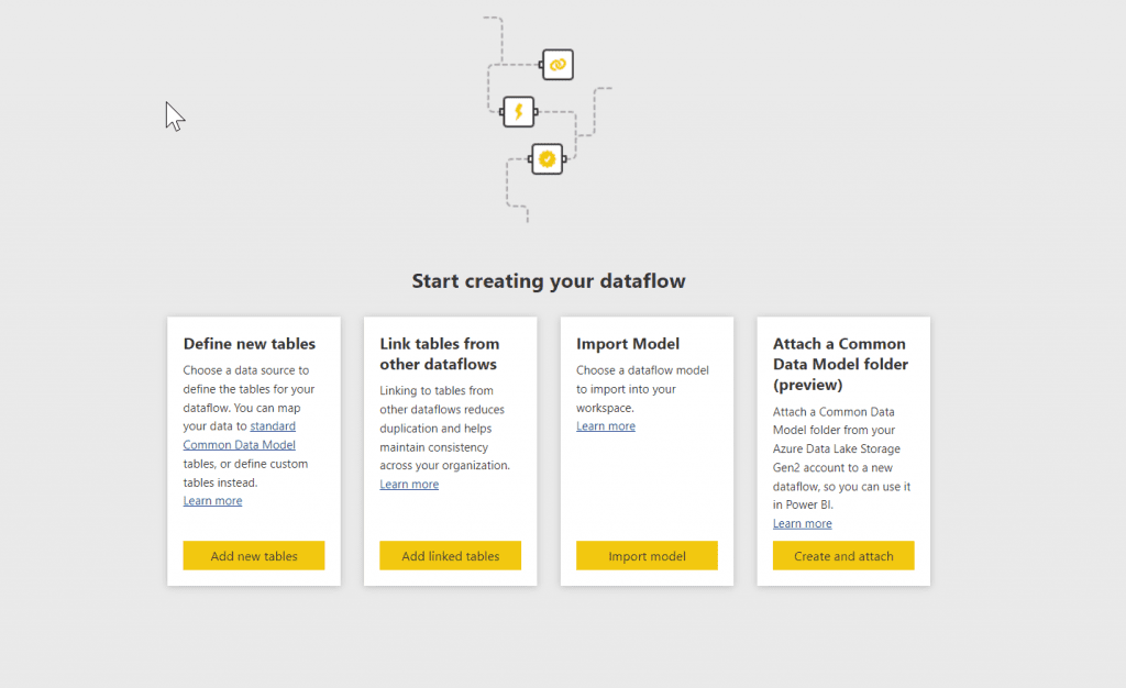 start creating your dataflow