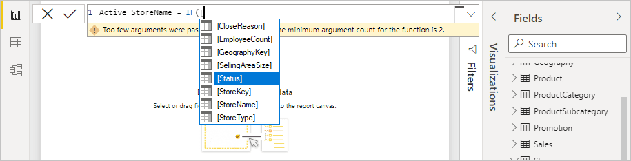 Bước 3: Tạo 1 cột tính sử dụng hàm IF trong Power BI Desktop