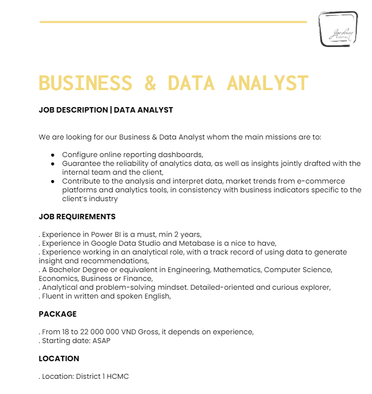 JD ngành Business & Data Analytics