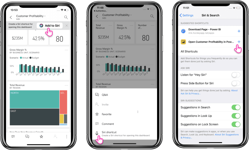 Tạo lối tắt Siri cho báo cáo hoặc dashboard Power BI trên iOS