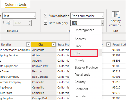 Xác định dữ liệu địa lý trong báo cáo trong Power BI Desktop của bạn