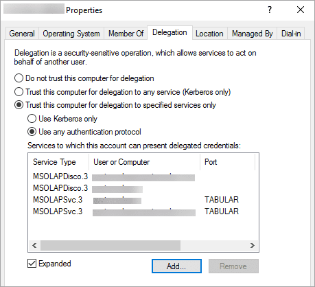 Cài đặt ủy quyền trên tài khoản dịch vụ máy chủ báo cáo trong Power BI Report Server