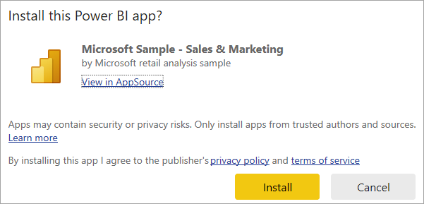 Bước 1: Cập nhật một app trên Power BI Service