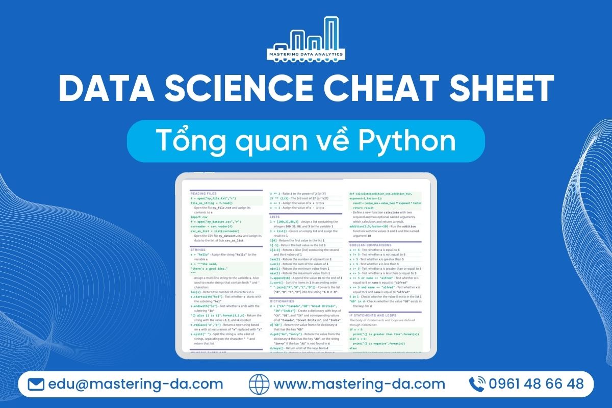 Data Science Cheat Sheet - Tổng Quan Về Python - Mastering Data Analytics