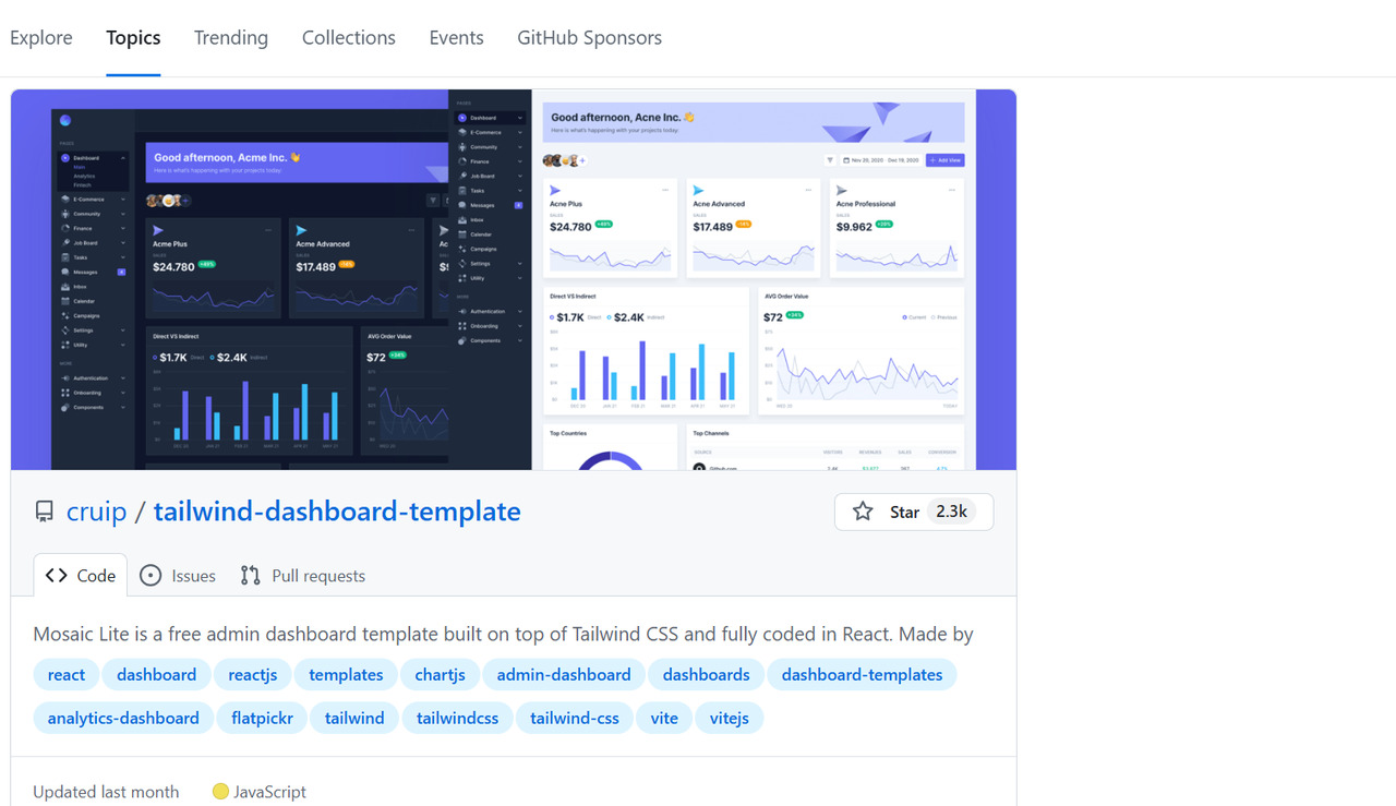 Dashboard từ GitHub