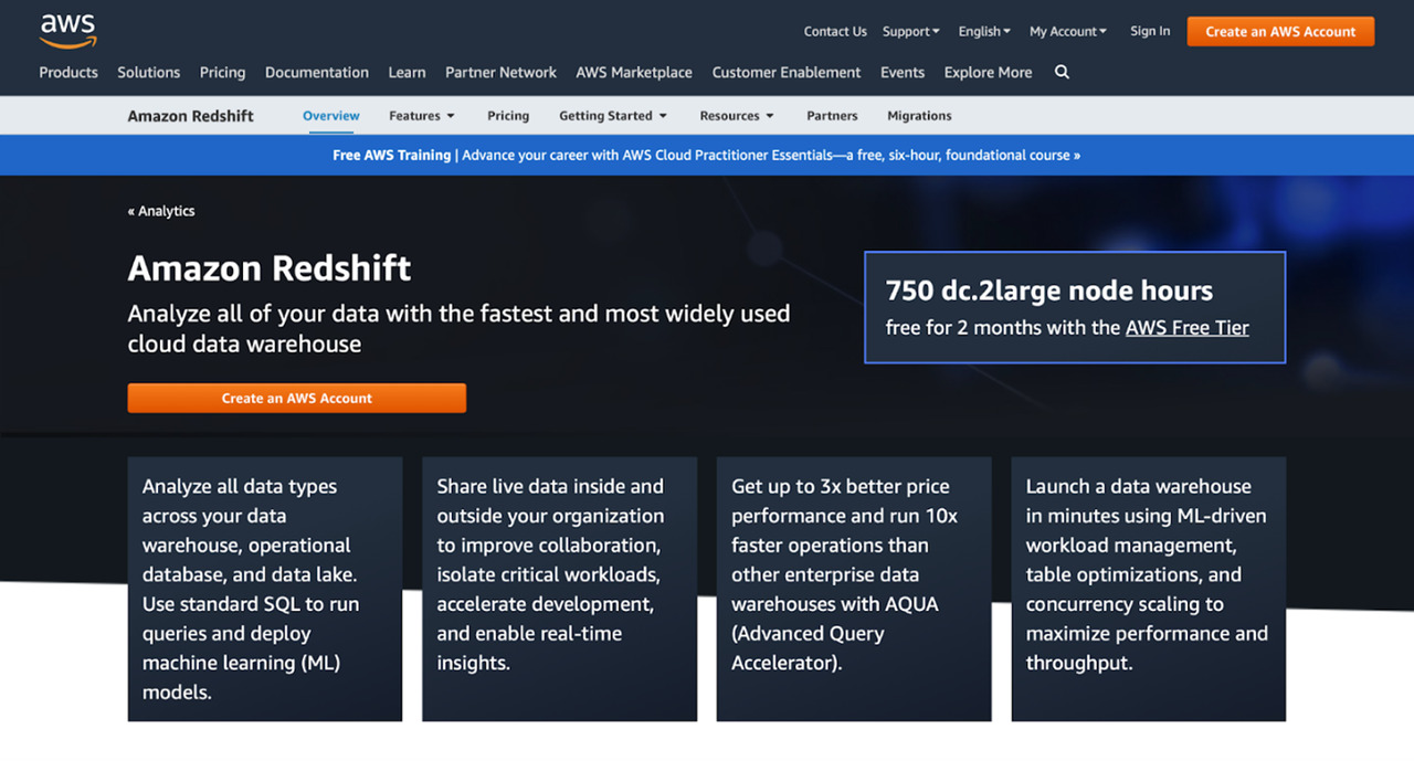 Tools phân tích dữ liệu: Amazon Redshift