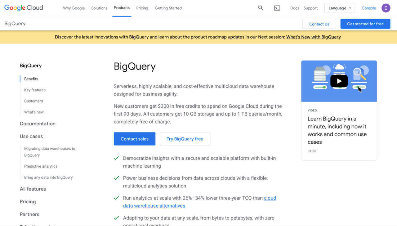 Tools phân tích dữ liệu: Google BigQuery