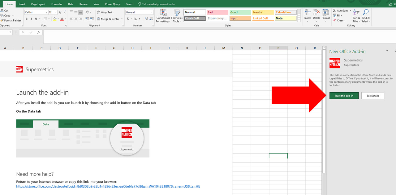 Excel Add-on: Supermetrics