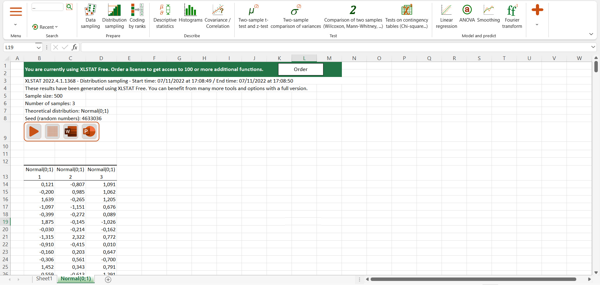 Excel Add-on: XLSTAT